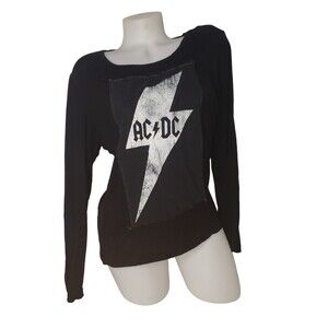 AC/DC Long Sleeve Black T Shirt Size Medium